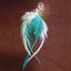 green & white feathers