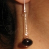 smoky quartz chain drop earrings