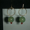 jade balls & carnelian & gold hoops