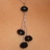 smoky quartz three drop necklace