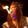 Irina eating fire