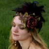 Asymmetrical Feathered Rose Crown