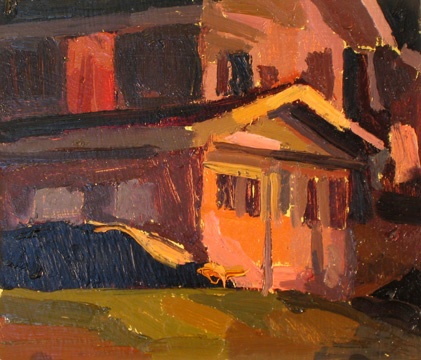 Neighborhood House at Night