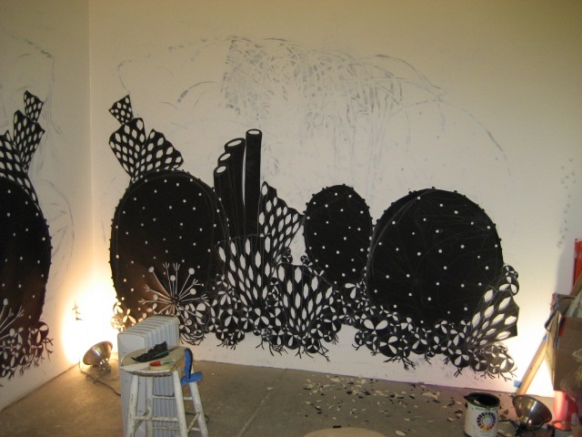 In-progress large scale cut-out.