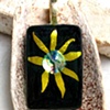 GOLD FLOWER Fused Dichroic Glass Pendant