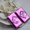 Fuchsia Dichroic Earrings