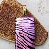 PINK ZEBRA...Fused Dichroic Glass Pendant