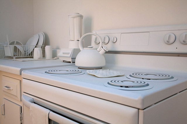 Detail of stove top.