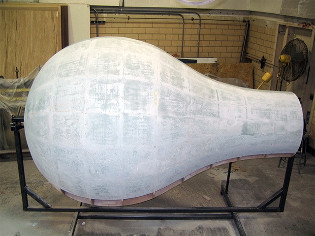 Light bulb. First coat of Body filler.