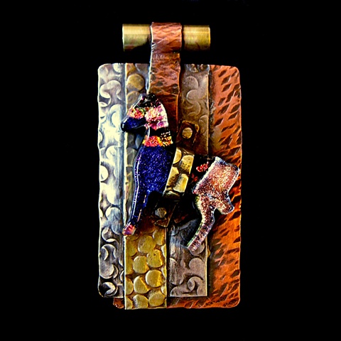 Saddle Set Horse Pendant
