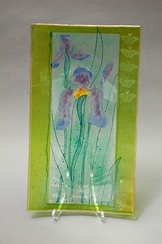 Iris Dance Glass Platter