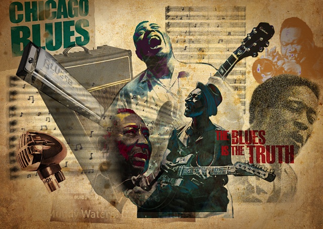 Chicago blues Buddy Guy collage music history live hound dog billie armstrong