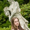 Renee and statue