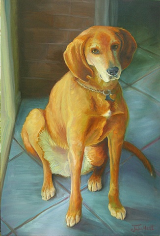 Pet portrait, hound, dog, unique pet portrait pet painting
