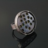 Yellow Dot Enameled Cocktail Ring 