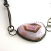 Pink and Brown Druzy Necklace