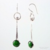 Elegant Forged Earrings with White Topaz and Bezel Set Enamel