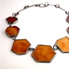 Geometric Enamel Necklace in Russet Brown