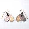 Golden Brass and Copper Petal Wing Earrings