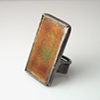 Rectangular Russet Enameled Ring