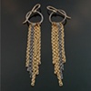 Long  Two Tone Chain Earrings