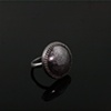 Black Crackle Enameled Fine Silver Ring