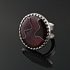 Dark Pink Cloisonne Cocktail Ring