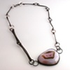Pink and Brown Druzy Necklace