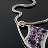Amethyst and Sterling Teardrop Necklace on Handmade Chain - Detail