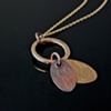 Golden Brass and Copper Two Tone Petal Wing Necklace