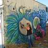 Gloria Muriel working on our collaborative mural.
