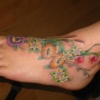 foot full of flowers