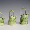 Three Green Ash Teapots