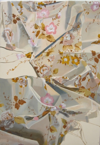 pink and peach floral bed sheet