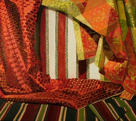 dining room curtain, wallpaper and bed spread