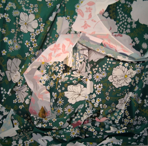 floral bed sheet and deer