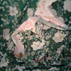 floral bed sheet and deer