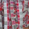 purple and gray grid bed sheets