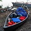 Baby and canoe