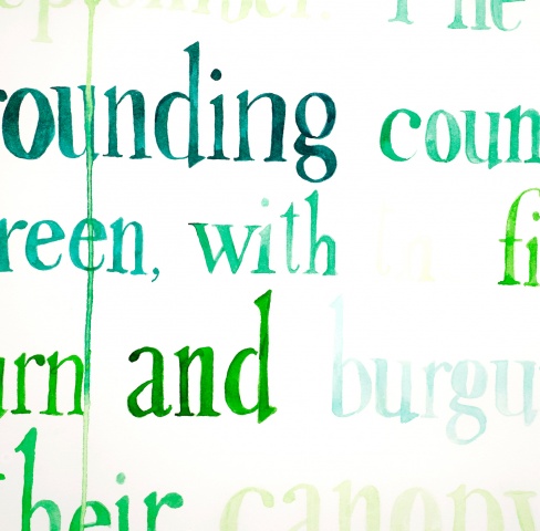 text drawing detail view by artist Joe Hardesty
