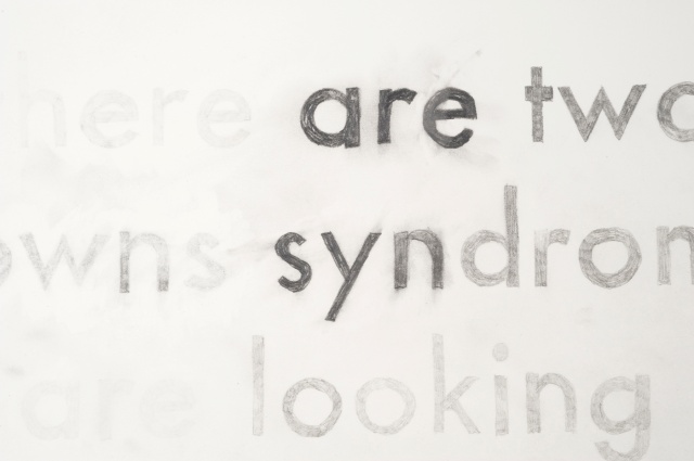 text drawing detail view by artist Joe Hardesty