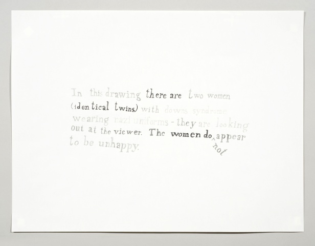 text pencil drawing "Twins (study drawing)" by artist Joe Hardesty