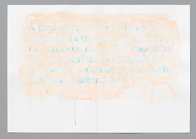 text watercolor drawing "Chicken Coop" by artist Joe Hardesty