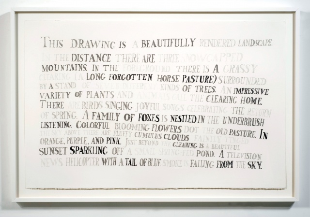 text pencil drawing "Landscape Drawing" by artist Joe Hardesty - collection of Fogg Museum Harvard