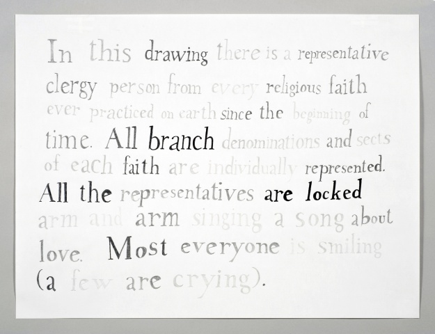 text pencil drawing "Clergy" by artist Joe Hardesty