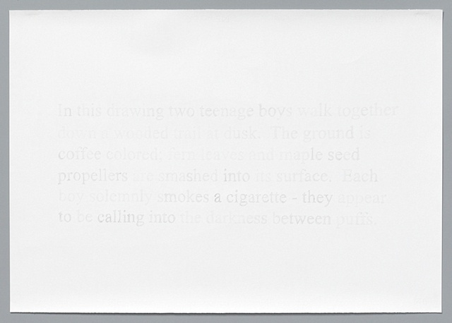 text pencil drawing "Two Boys" by artist Joe Hardesty