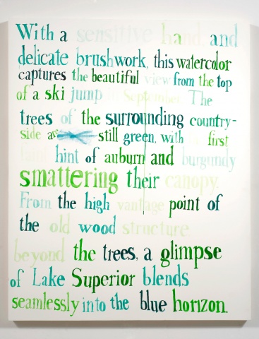 text watercolor drawing "Ski Jump" by artist Joe Hardesty