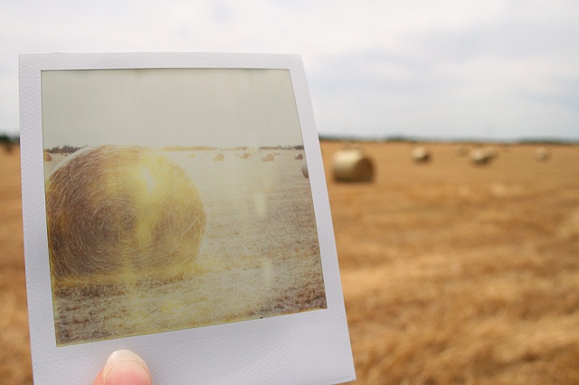 polaroid hay bales blaine county oklahoma