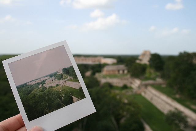 polaroid uxmal ruins