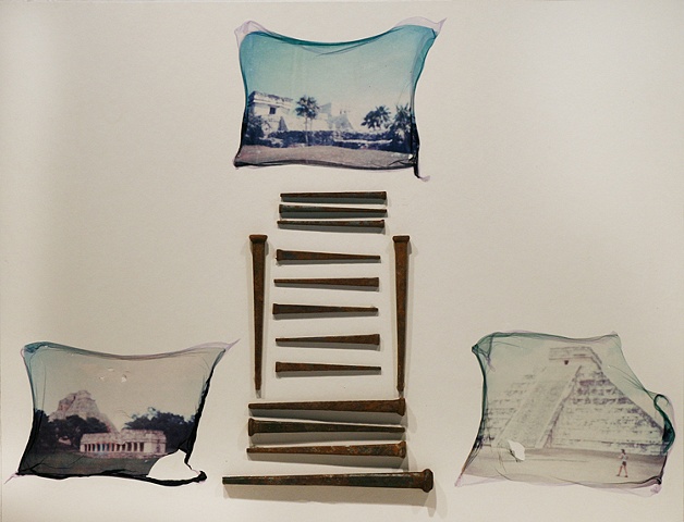Yucatan Ruins polaroid emulsion lift